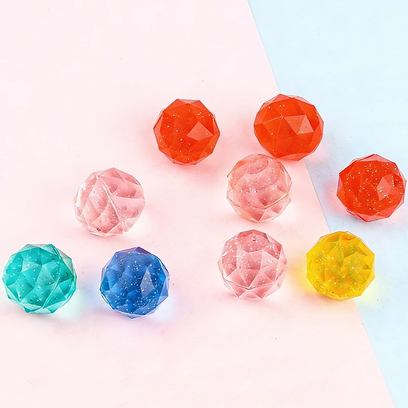 10-20PCS/Set Funny Bouncy Ball Creative Diamond Style Rubber Outdoor Chasing Game Prop Elastic Juggling Jumping Ball Rewards ZYF