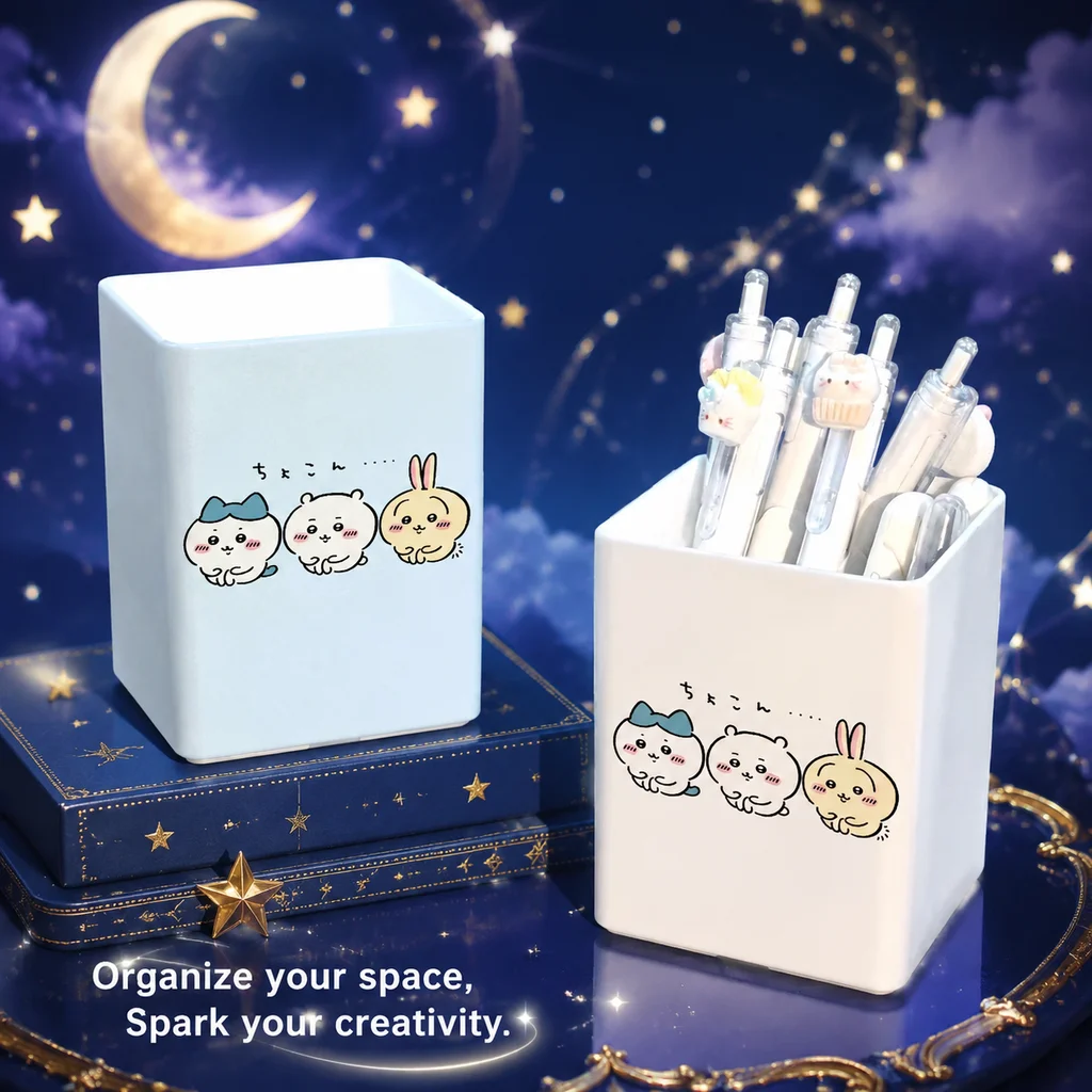 Ins Style Chiikawa Three Little Ones Pencil Holder Large Capacity Student Desk Pencil Case Cute Kawaii Dormitory Storage