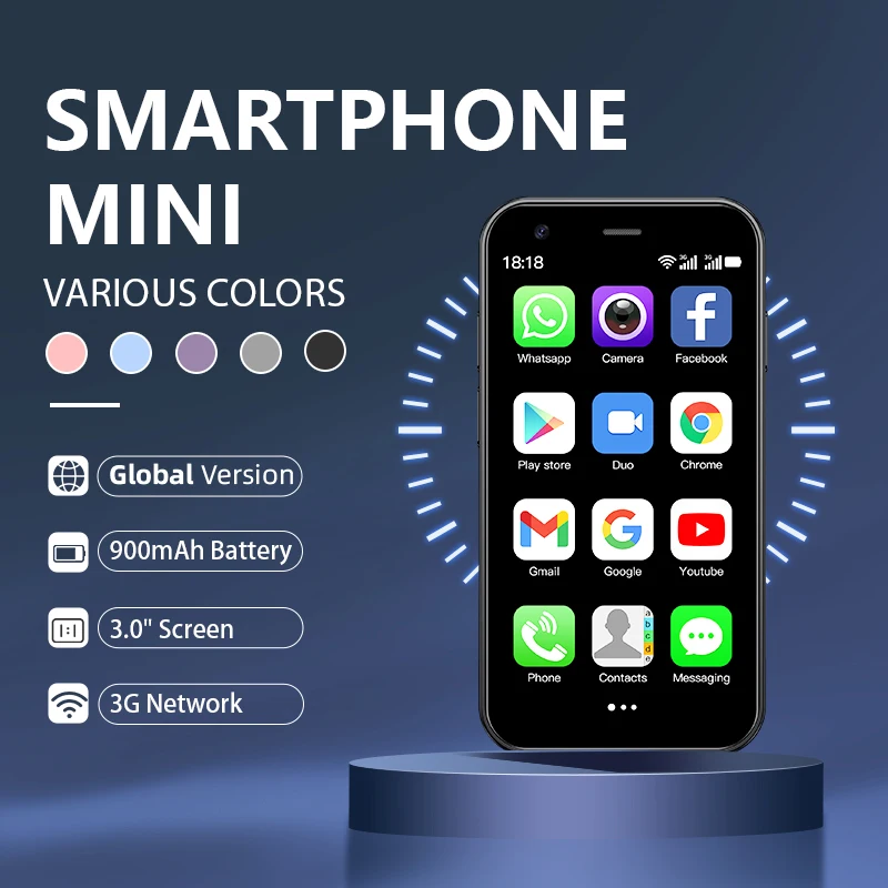 XS15 Android Mini Phone 2 16GB de memória Sistema Android 3 polegadas Dual SIM Dual Standby compacto e portátil