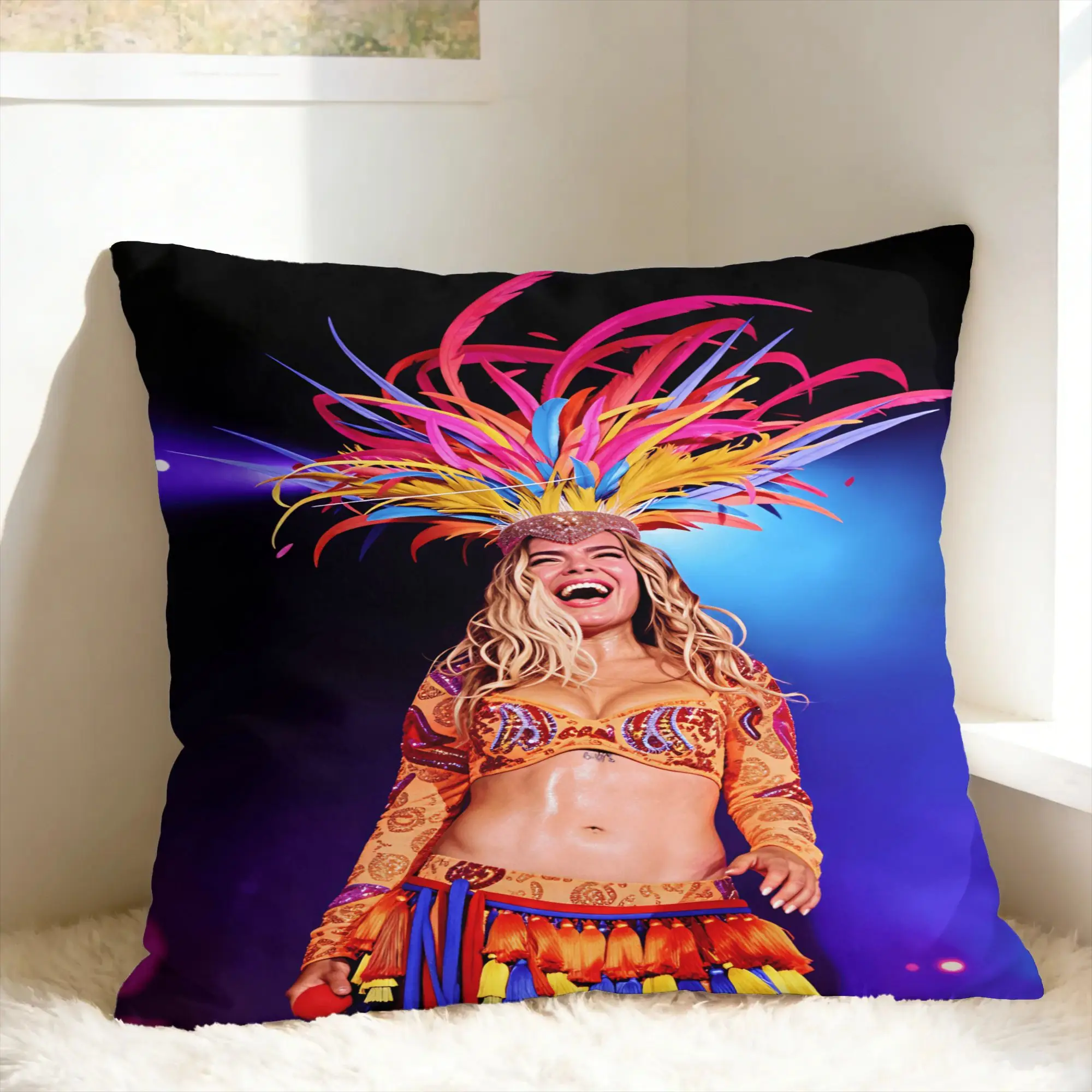 Karols G Tropicoqueta Tour 2026 Pillow Cover  Retro Trendy Pillow Case For Sofa Couch Bed Living Room Comfy Cushion Cover Gift