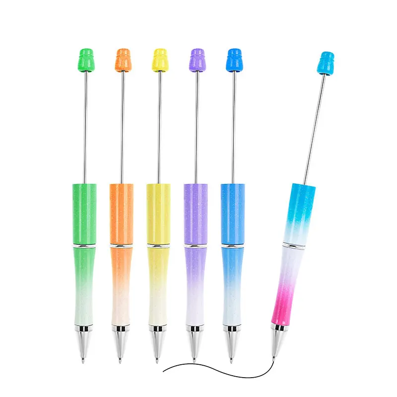 

13pcs Plastic Beadable Pen Bead Ballpoint Pen Ball Pen for Students Office School Supplies