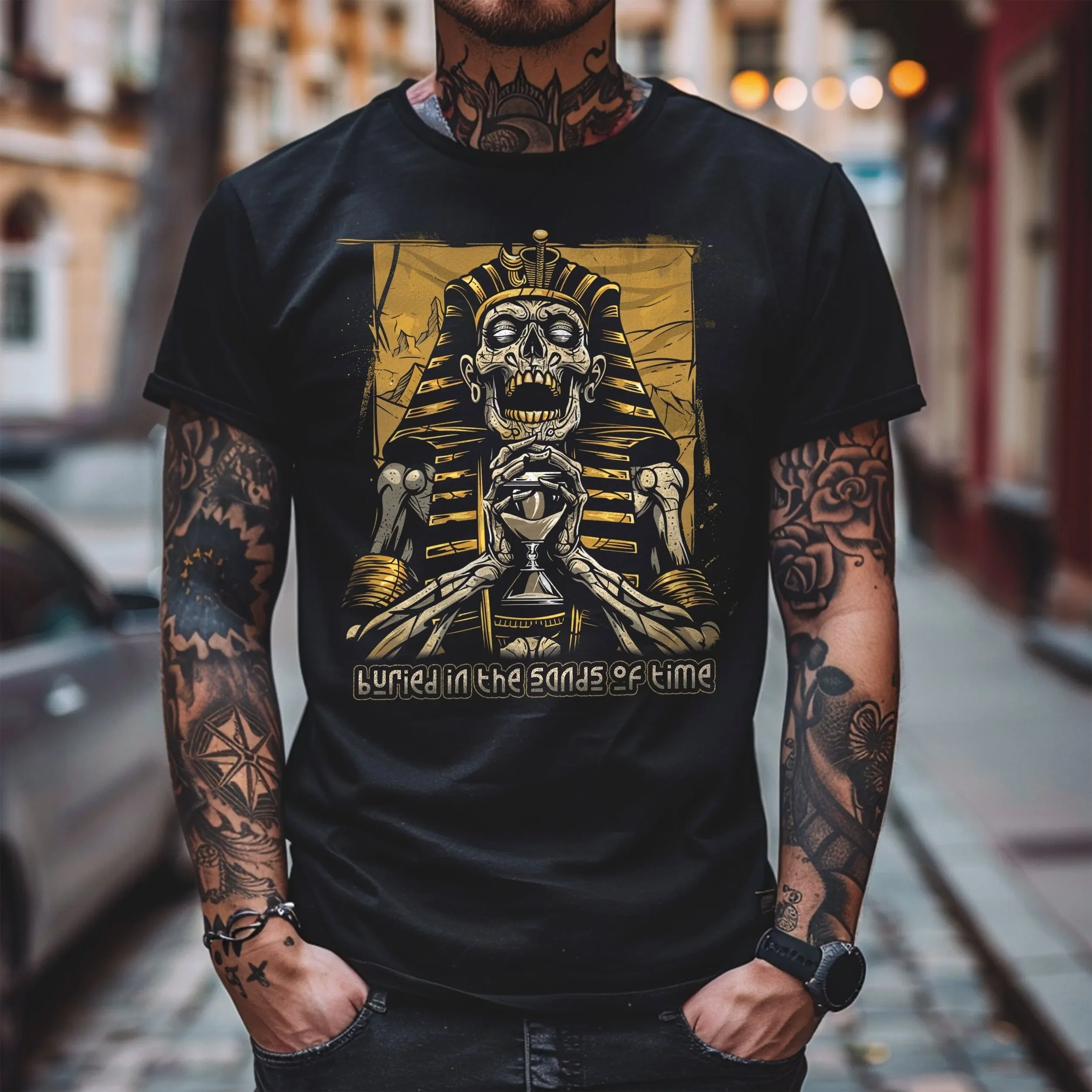 Egyptian Streetwear Mummy T Shirt Undead Pharoah Alternative Clothing Style Sands Of Time Tomb King Art For Him Her