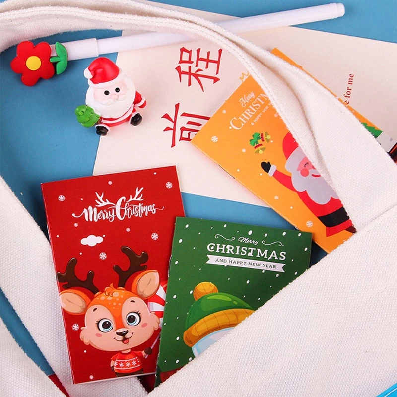 10Pcs Small Christmas Notebooks Pocket Notepads for Kid Student Girl Boy GIft