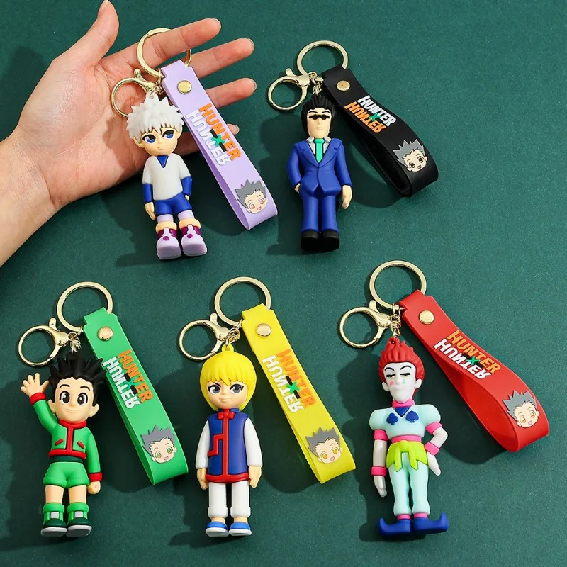 

HUNTER×HUNTER Cartoon Bag Pendant Cute Car Keychain Key Ring Fashion Backpack Hanging Ornament for Daily Decoration