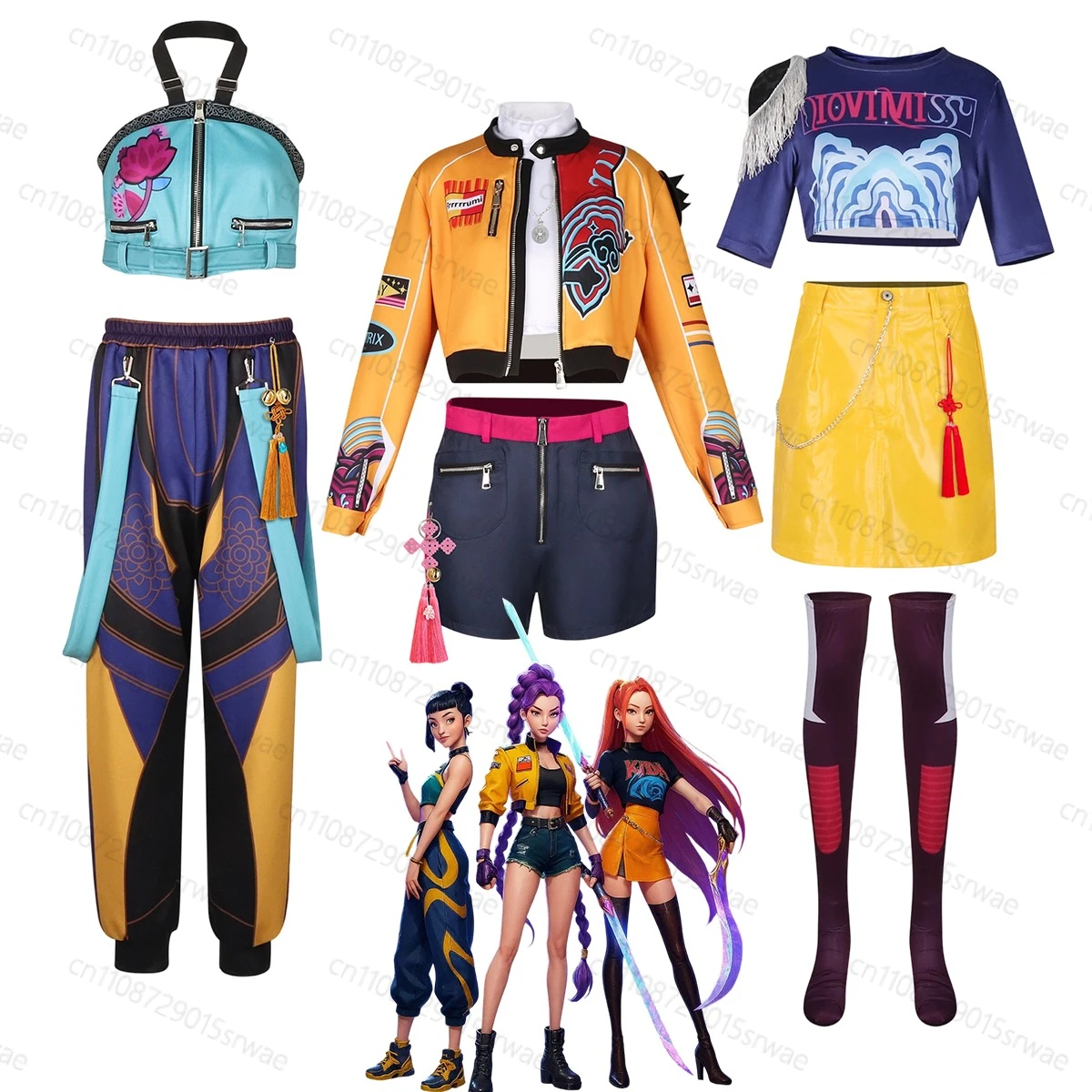 

Girls Idol Roleplay Adults Outfits KPOP Demon Hunters Anime Movie Cosplay Costume Adults Gothic Uniform Stage Clothing