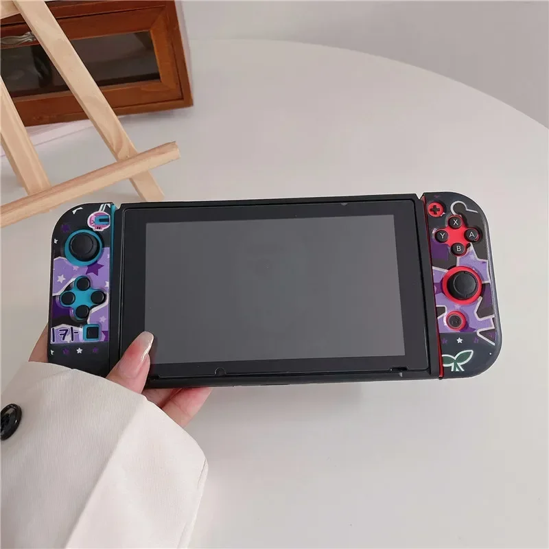 Nueva cubierta protectora de estación de carga Sanrio Kuromi para Nintendo Switch Oled NS consola Protector de cristal piel