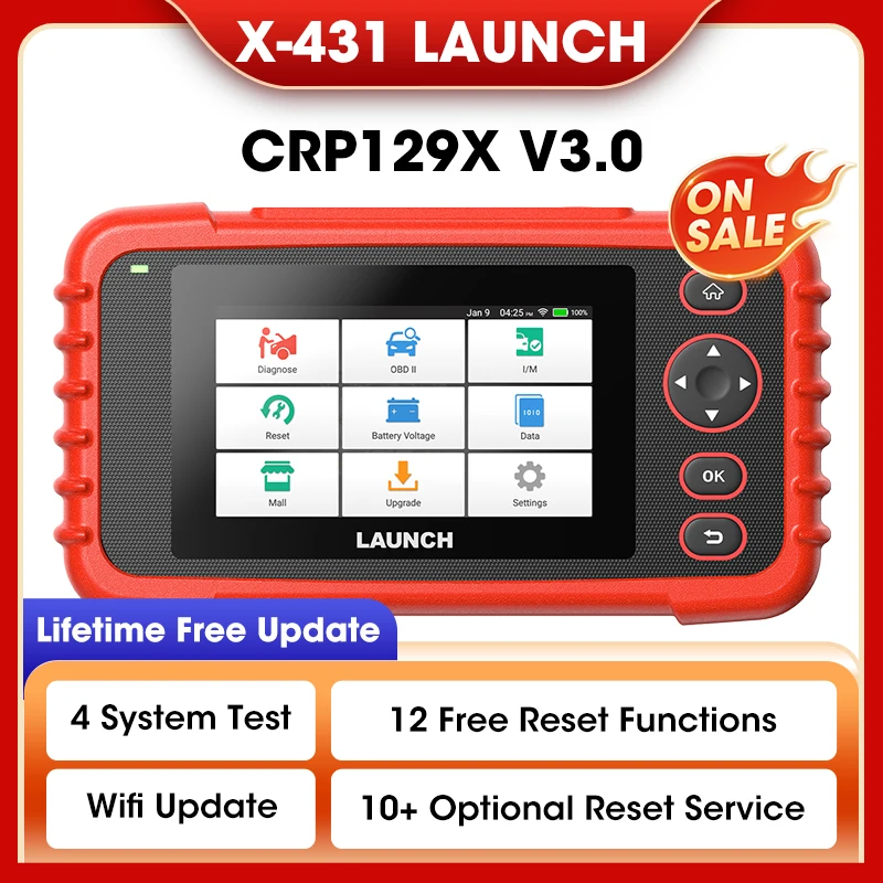 LAUNCH CRP129X V3.0 Scanner OBD2, Lettore di Codici Fai-da-Te, Strumento di Scansione Auto, Autoscanner, Diagnosi Automobilistica, Aggiornamenti Gratuiti a Vita