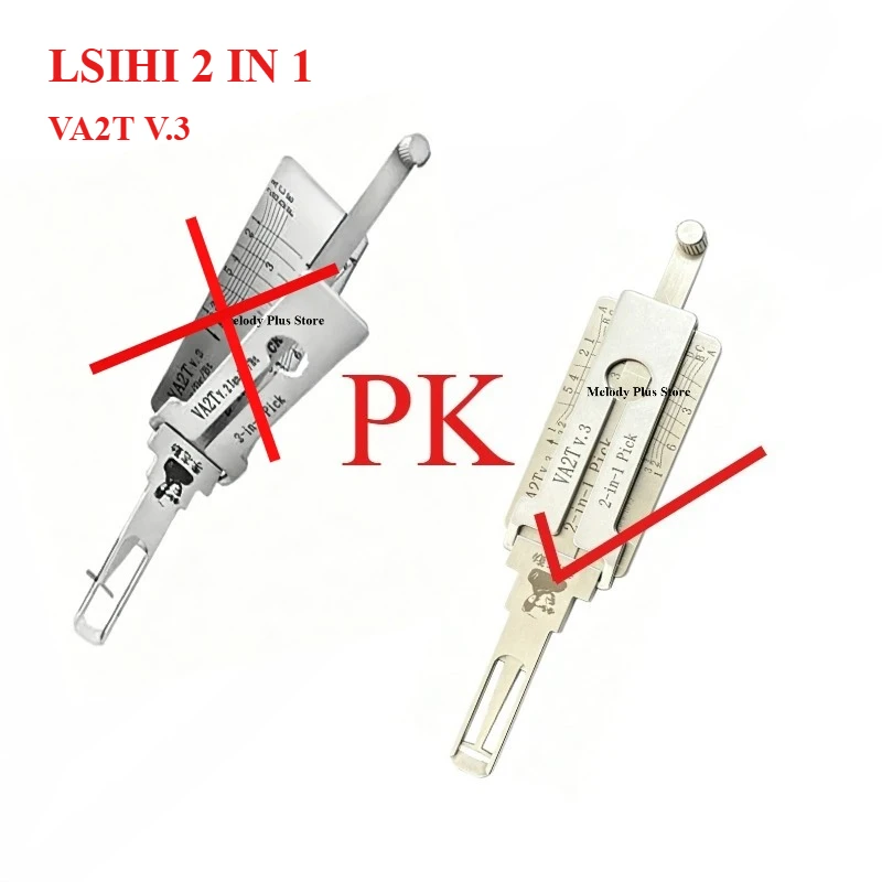 

1PCS Upgraded VA2T V.3 Auto Locksmith Tool 2-in-1 Lock Pick and Decoder High Precision Vehicle Door Maintenance Supplies Ganzua
