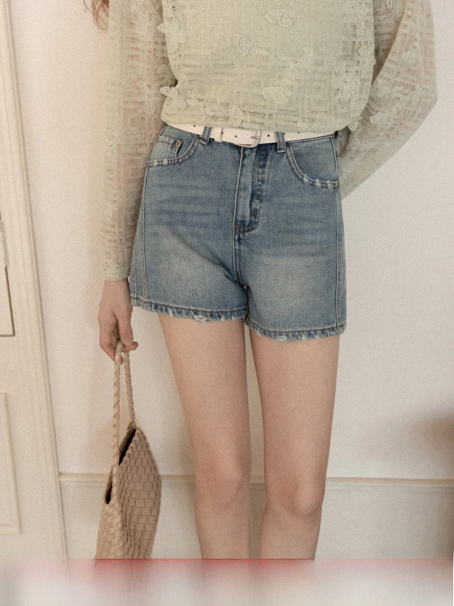 

Джинсы с высокой талией и прямыми штанинами, синие, женские, повседневные, винтажные, на весну, универсальные, мягкие, удобные, из хлопка