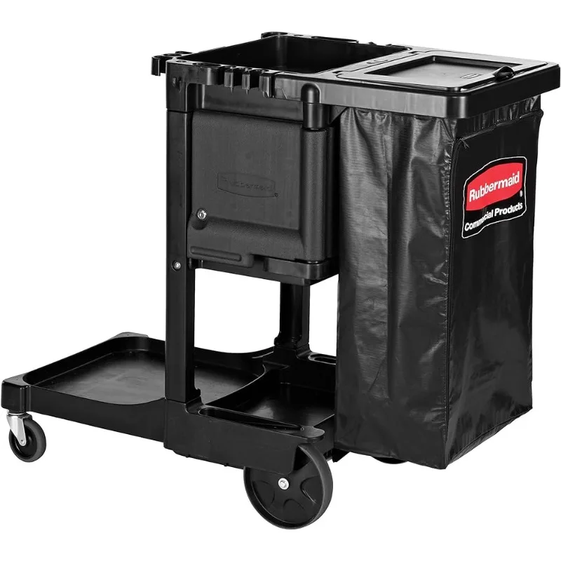 

Rubbermaid Commercial Products-1861430, Executive Series Janitorial and Housekeeping Cleaning Cart with Locking Cabinet, Trash