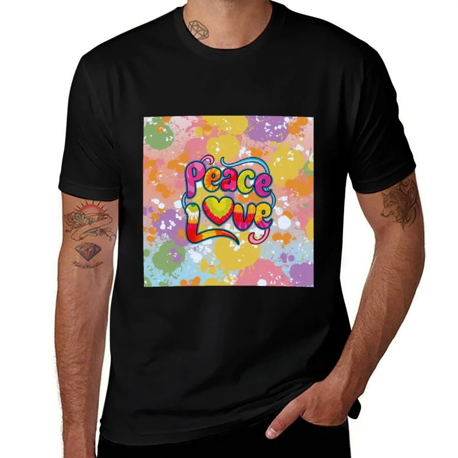 

Vibrant Hippie Style T-Shirt Blouse graphics anime clothes Short sleeve tee t shirt men 100℅ cotton