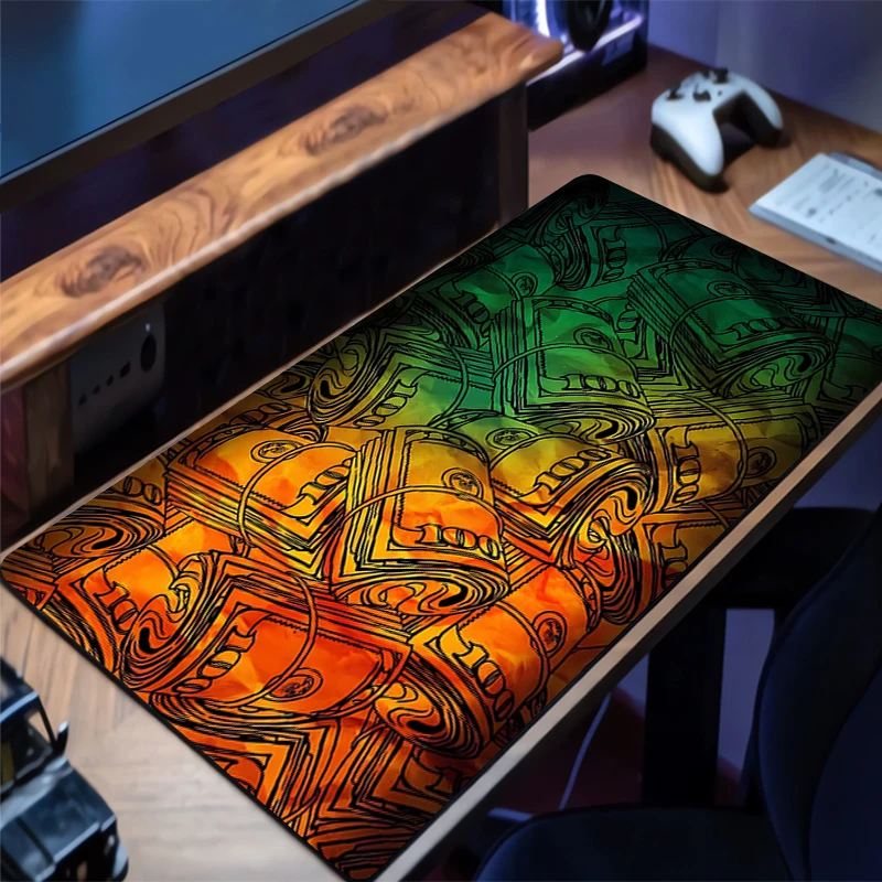 Dollar Bills Mouse Pad Gamer Essential XXL Extended Desk Mat Laptop keyboard pad Large Gaming Accessories Non-Slip Mouse Pads