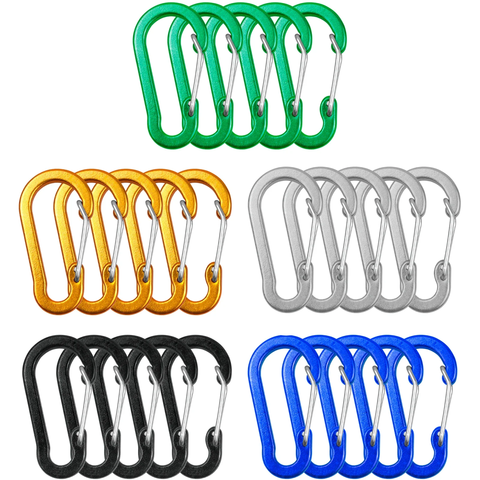 5/10/12pcs Carabiner Clips Mini Aluminum Alloy Keychain Carabiner Clip D Rings Outdoor Camping Hiking Fishing Backpacking 2026