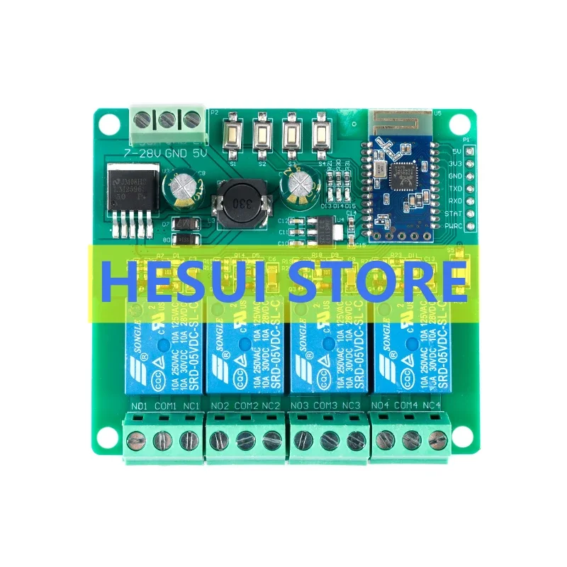 Four-way Bluetooth 5.0 relay BLE Bluetooth networking MESH mobile APP remote control switch