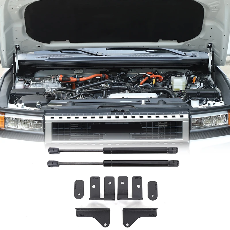 

For Toyota Land Cruiser Prado 250 LC250 2024+ Carbon Steel Black Car Front Cover Hydraulic Rod Reducing Rod Car Accessories