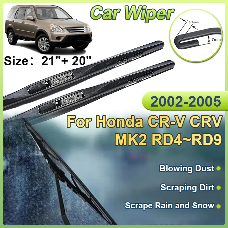 

Car Wiper Blade for Honda CR-V CRV 2002~2005 MK2 RD4~RD9 Front Windshield Windscreen Cleaning Brushes Washer Accessories Goods