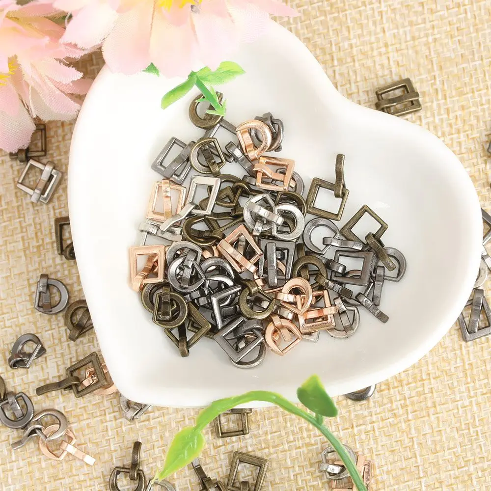 20/40pcs 4Mm Girl Gift  4 Colors Clothes Sewing Accessories  Bag Buckles DIY Shoes Buttons Tri-glide Belt Buckle