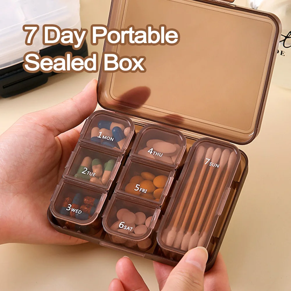 7 Days Pill Box Organizer Travel Medicine Pillboxes Pocket Storage Daily Case Portable Vitamin Holder Container Pill Boxes