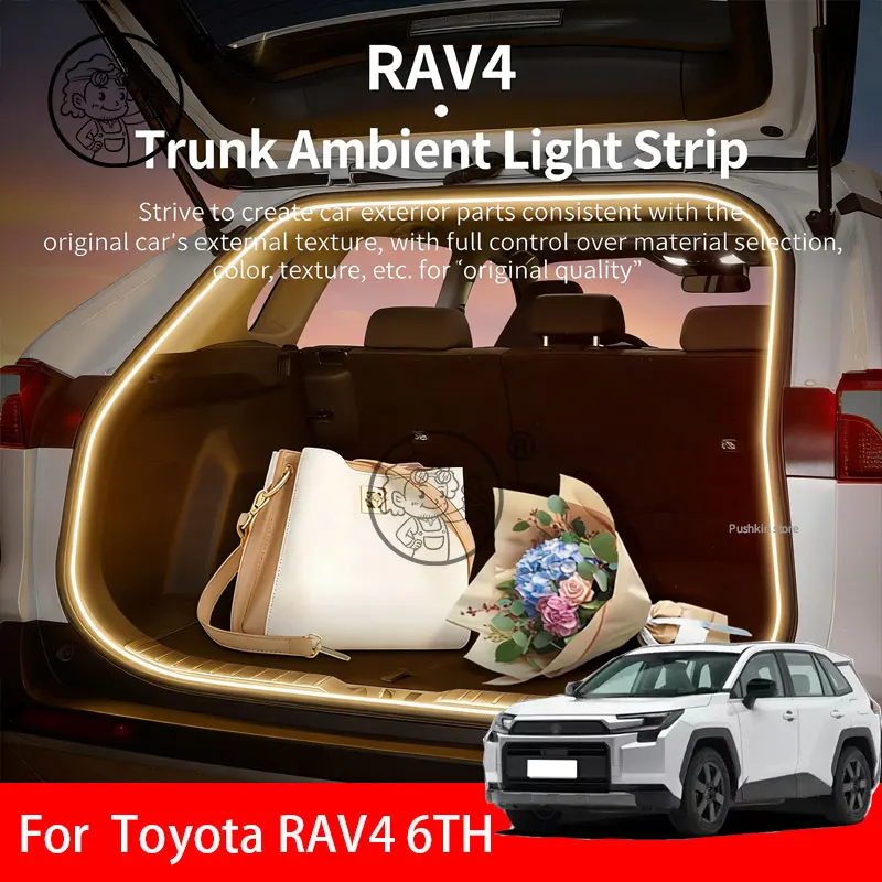 

For Toyota RAV4 2026 XA60 6TH Car Trunk Ambient Light Strip LED Car Interior Decorative Light Accessories
