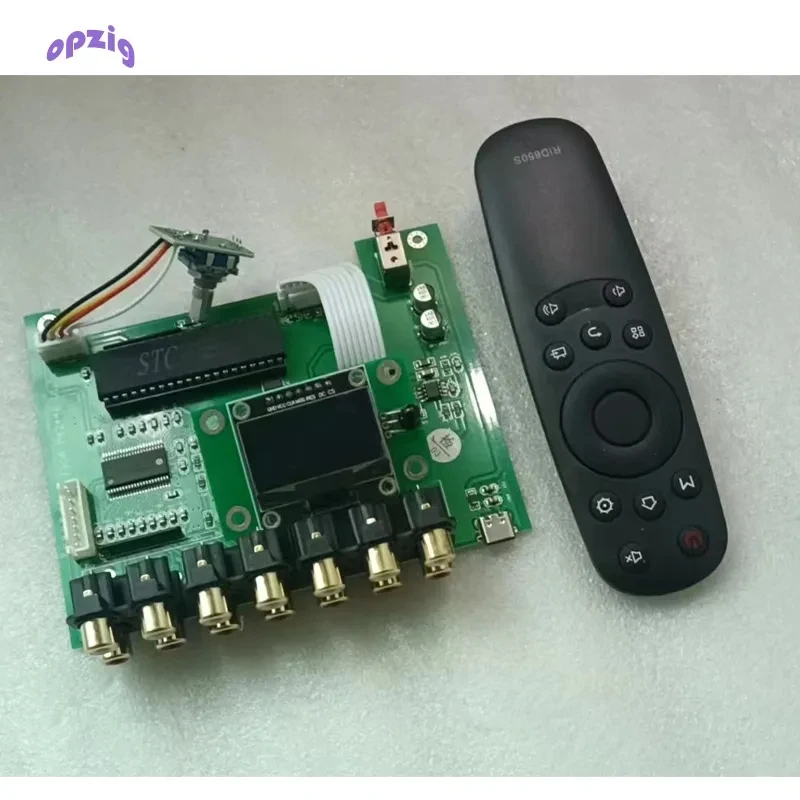 M62446 6-Channel Remote Control Volume Infrared Controlled Preamp LCD Display 5.1 Audio Volume Preamp NE5532 Operational Amplifi