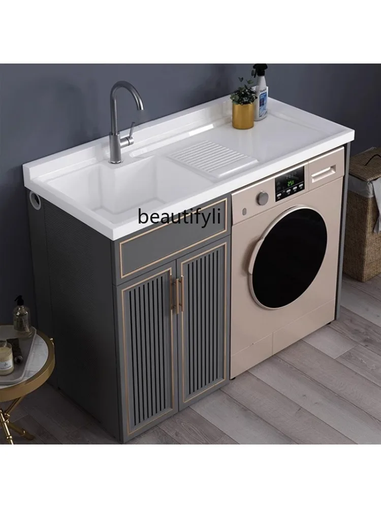 Washing Machine Cabinet Bathroom Wash Basin Washbasin Laundry Table Pool Sink Integrated Balcony Washing Machine Cabinet