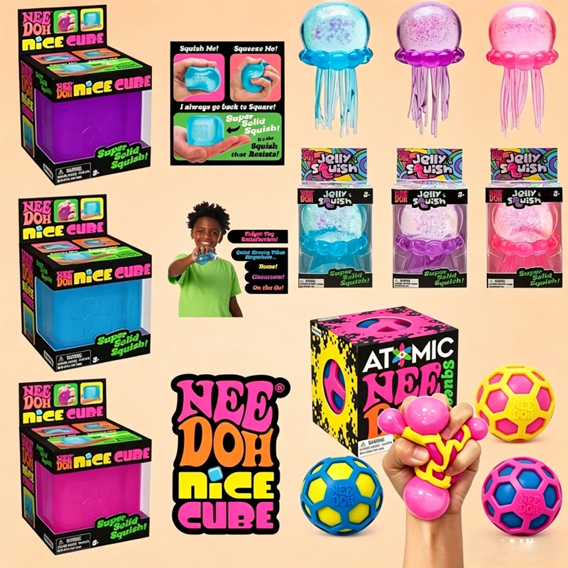 

NeeDoh Squishy Schylling/; Atomic Stress Relief Ball Squishies Blind Box .Stress Relief Toy Sensory NeeDoh Fidget Toy Party Gift