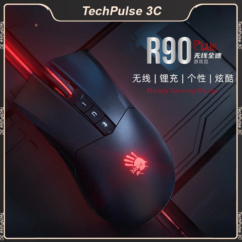 A4tech Bloody R90 Plus Rgb Light Wireless Mouse Low Delay Ergonomics Gaming Mouse Fps Pc Game Laptop Accessories Computer Office