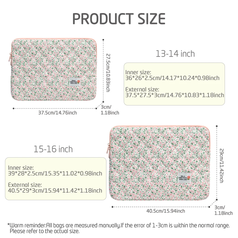 Laptop Sleeve Bag 14/16 inch for MacBook Pro Air Levono Dell ASUS HP HUAWEI Print Quilted Multi-Compartment Laptop Inner Bag