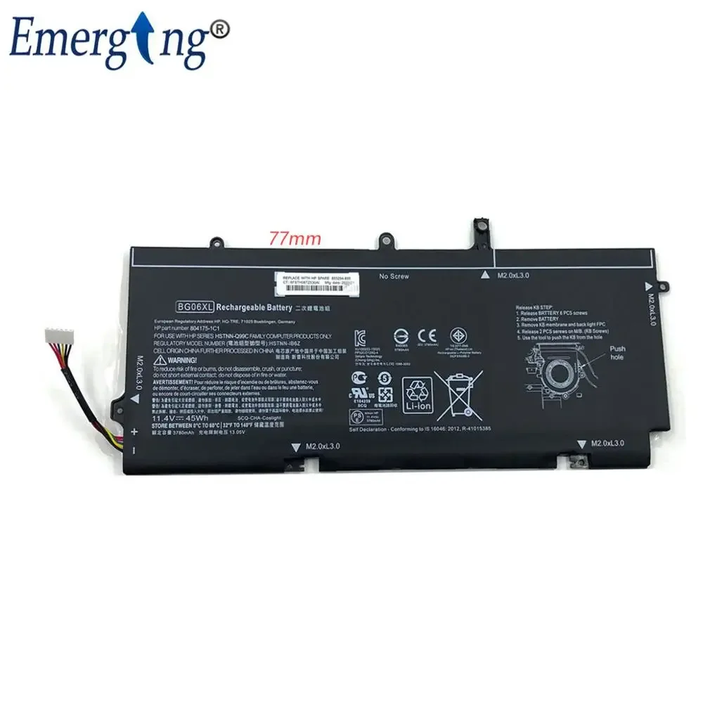 BG06XL Battery for HP Elitebook 1040 G3 HSTNN-IB6Z HSTNN-Q99C 804175-1C1 804175-181 11.4V 45WH