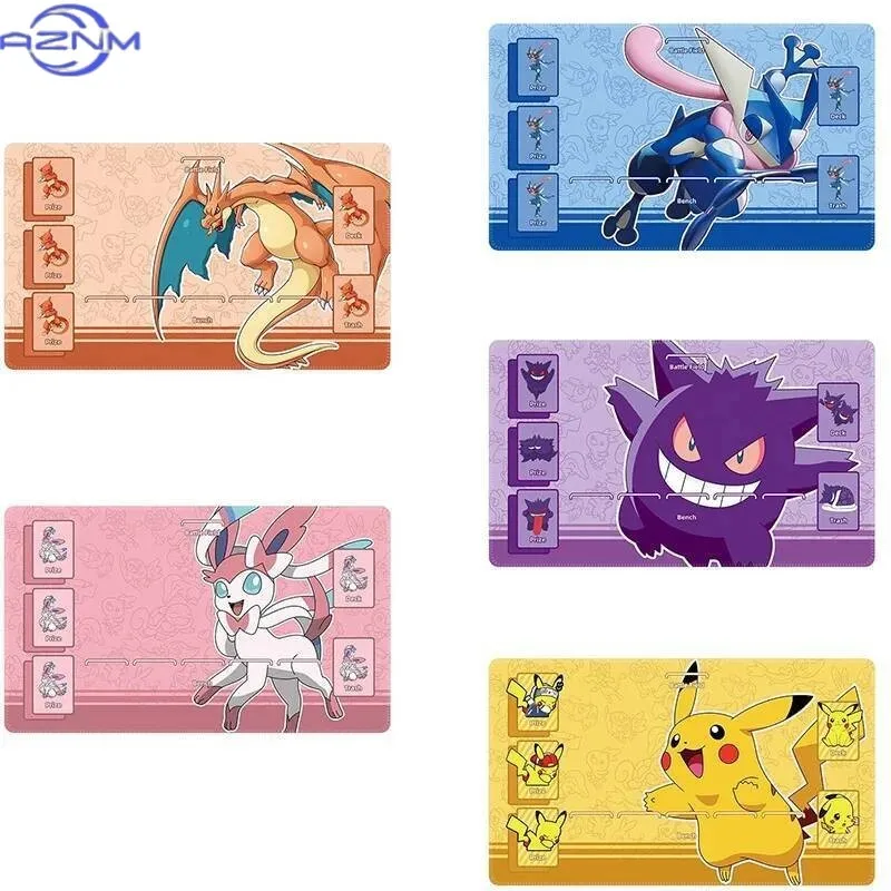 Anime Pokemon Game PTCG Accessory Card PlayMat Mew Charizard Pikachu Gengar Sylveon Greninja Collection Gifts Toys