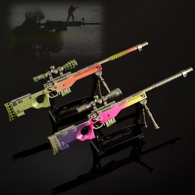 GO Game Peripherals AWP Legend of the Dragon Gradient Colors Guns Weapons Models Metal Toys Gun Crafts Ornaments Gamers Gifts