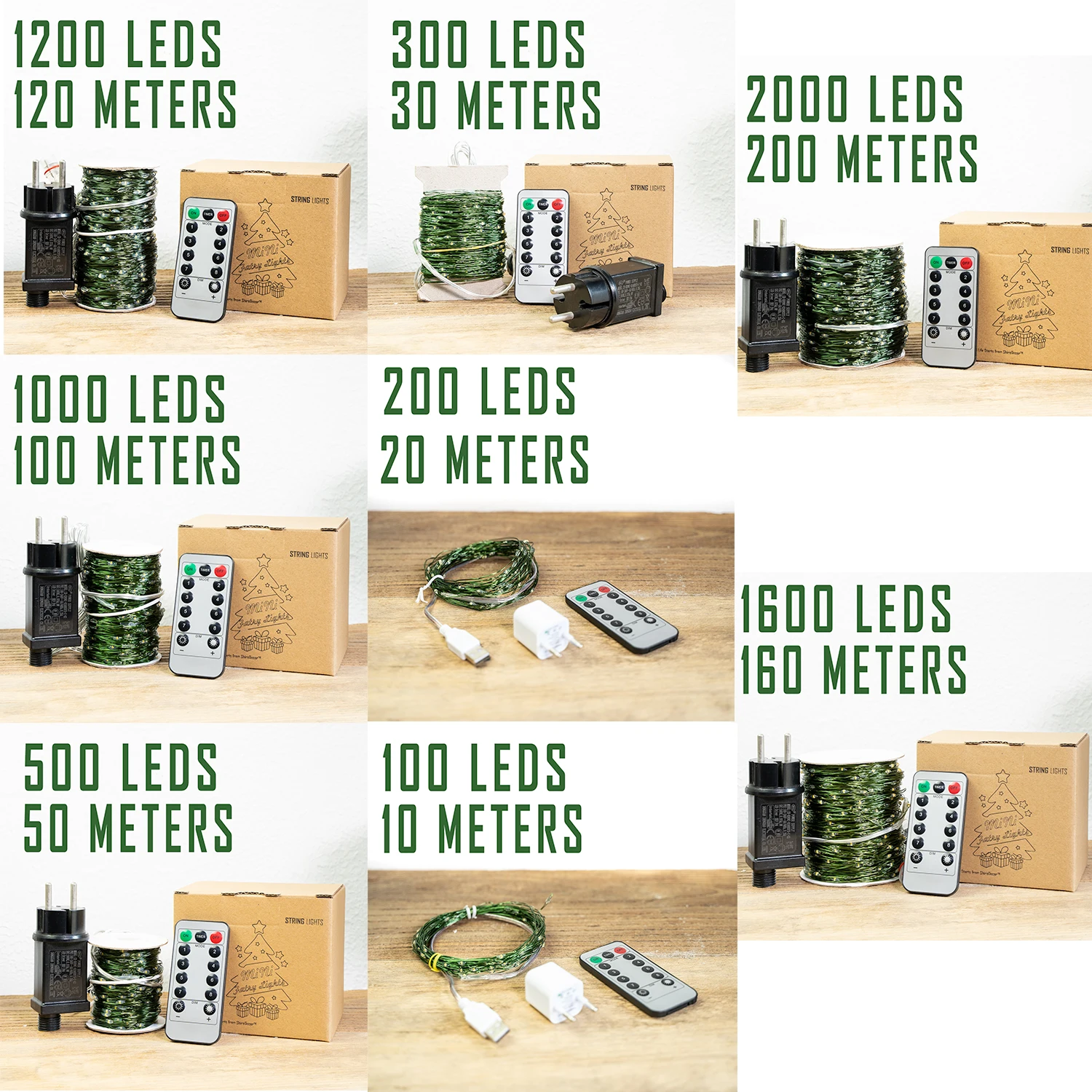 10m-200m LED String Lights Fairy Christmas Garland Outdoor Decor Lights Waterproof With Remote For Wedding Room Decoration