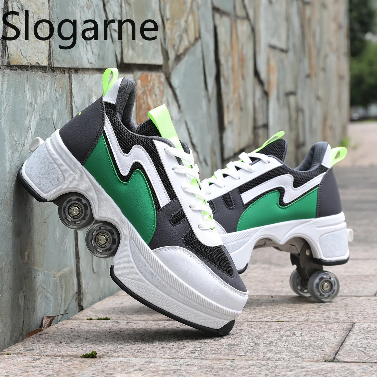 Zapatos de patines de 4 ruedas para mujer, zapatillas deportivas informales para hombre, nuevos zapatos de patines en línea, zapatillas de deporte para hombre Parkour Runaway