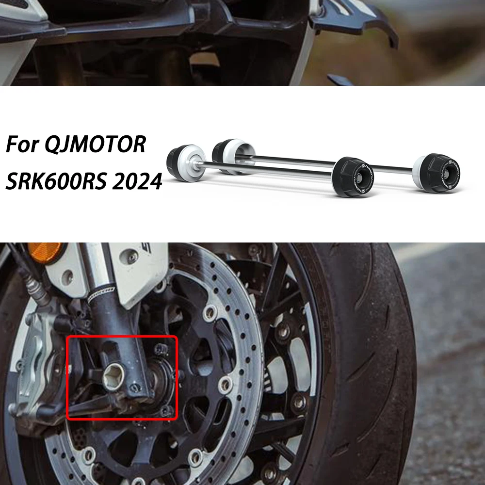 Für QJMOTOR SRK600RS 2024 Vorder- und Hinterachs-Gabelschoner, Motorrad-Sturzschutz, Radnaben-Antikollisionsschutz