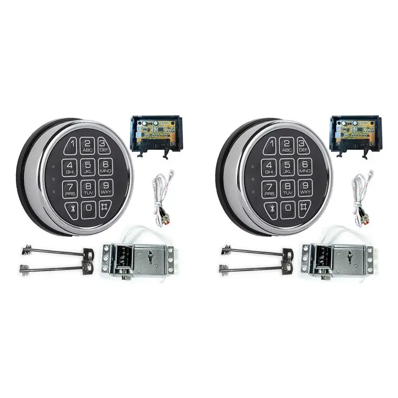 2X Lock Replacement Chrome Digital Keypad Electronic Lock-Y41A