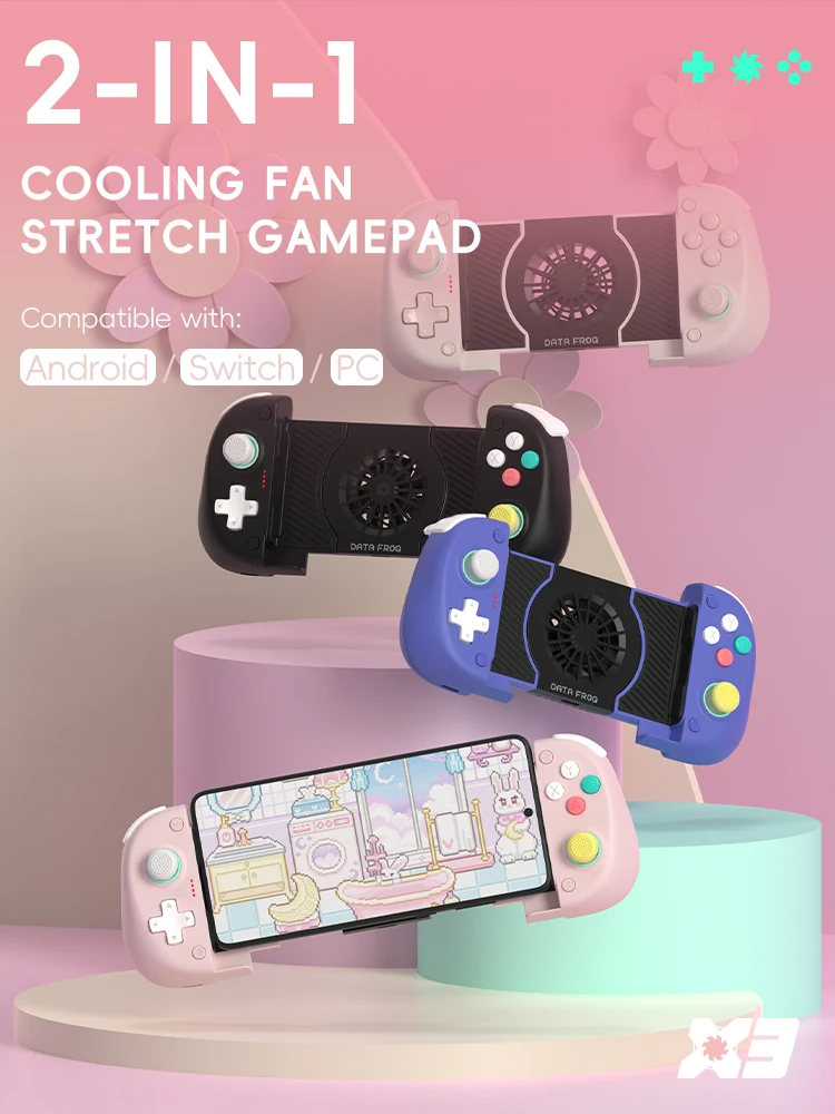 DATA FROG X3 Wireless Mobile Game Controller for Smartphone Gaming Ergonomic Gamepad with Dual Vibration for PUBG Mobile image 2