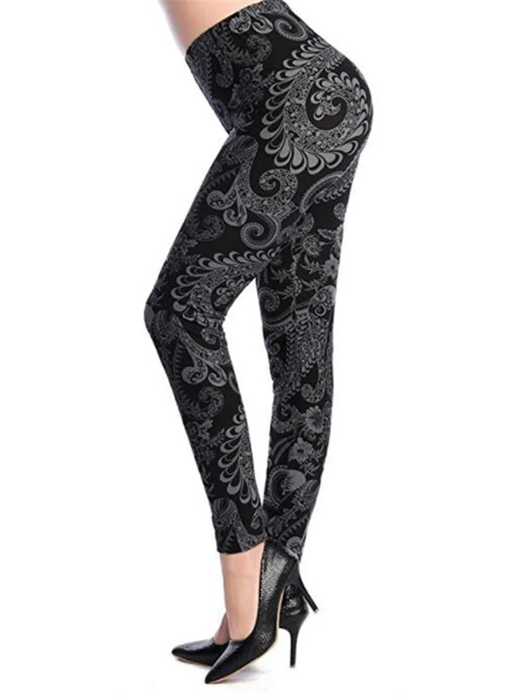 Nducjsi Lente Zomer Slanke Fitness Legging Casual Broek Gedrukt Leggin Elastische Broek Vrouw Stretch Bloemen Liefde Zwarte Push Up