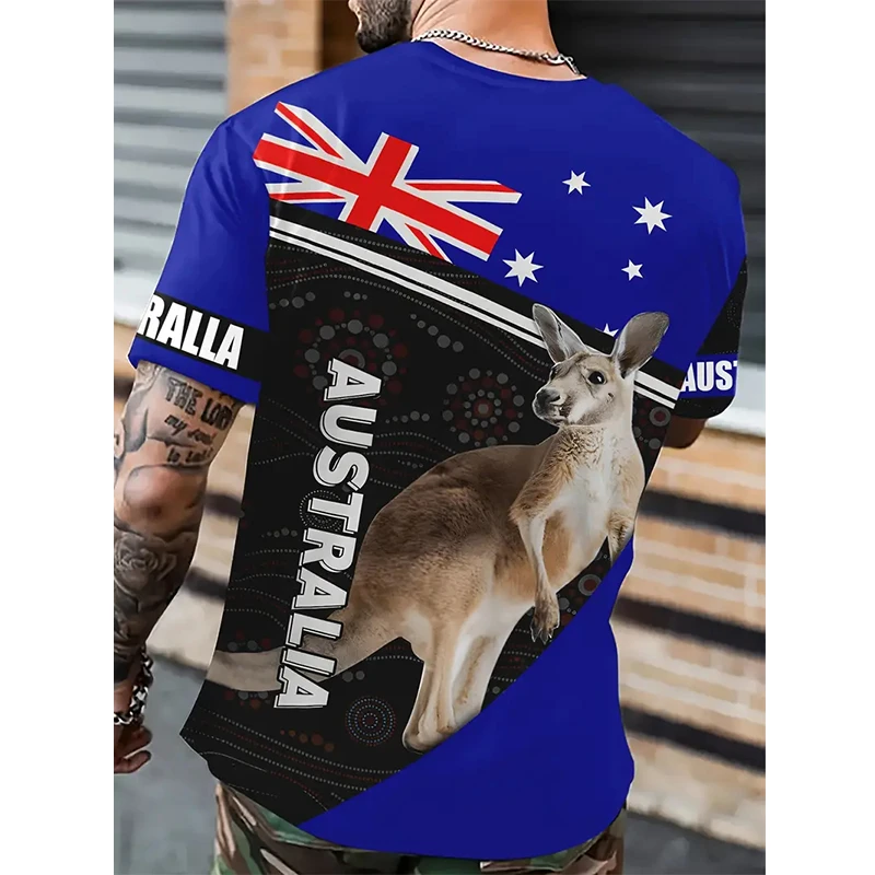 Australia Graphic T Shirts Men Summer Short Sleeve Australian Flag 3D Printed T-shirts Sports Casual Womens Mens Tops Clothing
