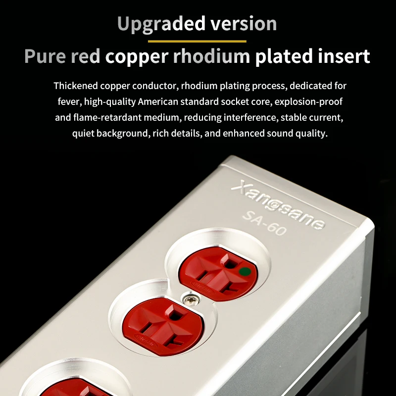 Xangsane a US hifi power strip 4 sockets/6sockets pure red copper power sockets for Hi-end audio system hifi power filter