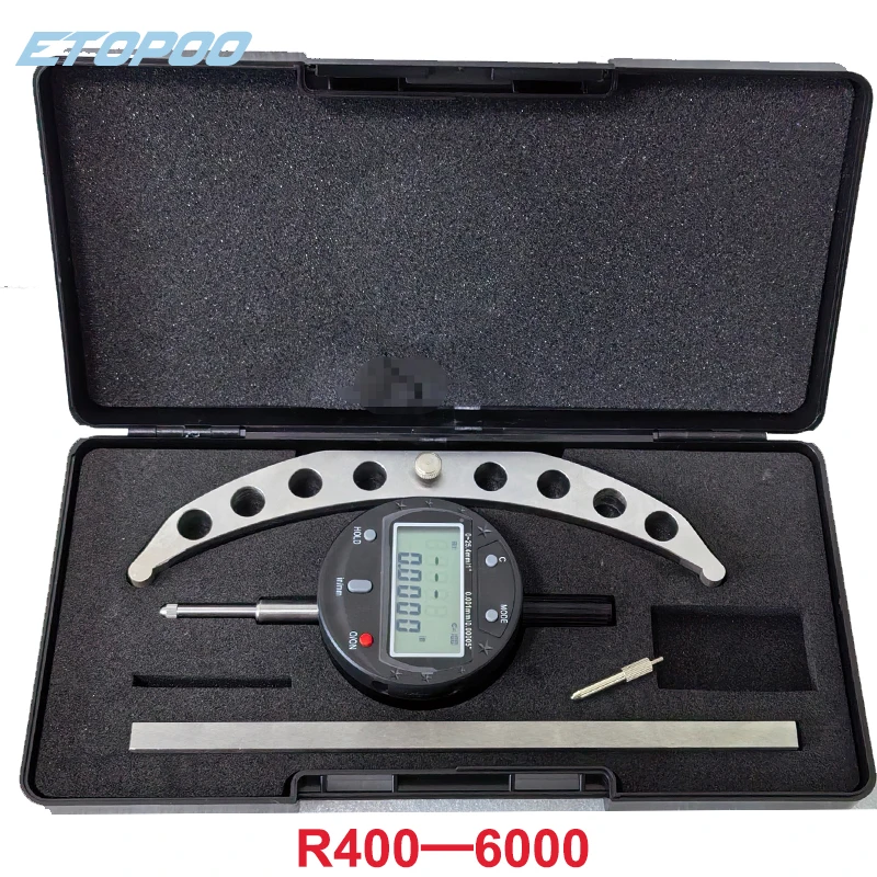 R5-700/R70-980/R200-2200/R400-6000 نطاق كبير جدًا مقياس نصف قطر رقمي مؤشر نصف قطر رقمي مقياس نصف القطر الخارجي الداخلي