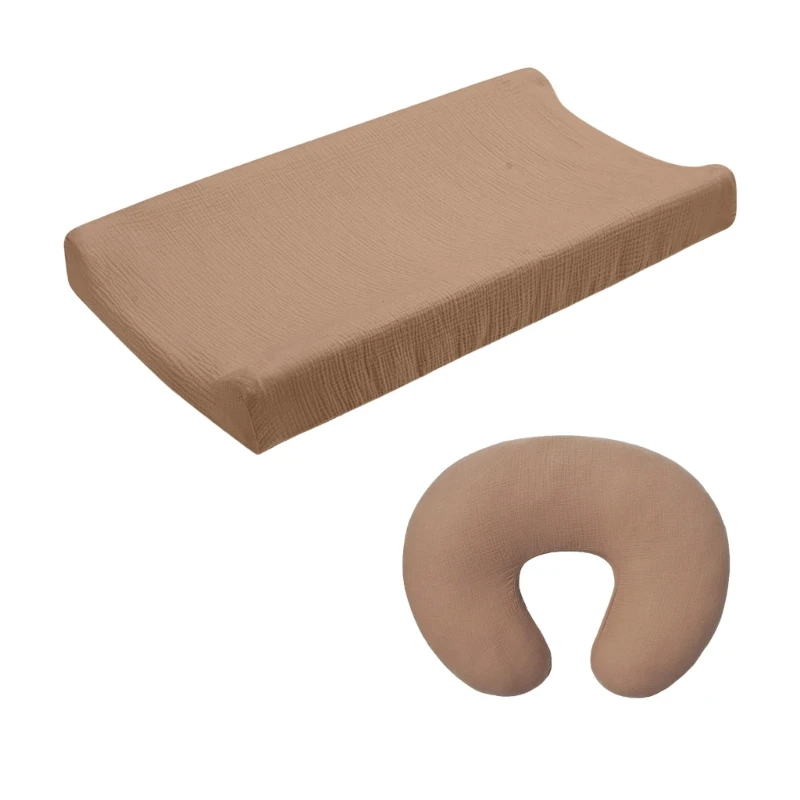 2pcs 아기 침대 제품 세트 팩에는 유아용 장착 시트 Cibr 보호대 및 모유 수유 베개 커버 슬리브 W3JF가 포함되어 있습니다.