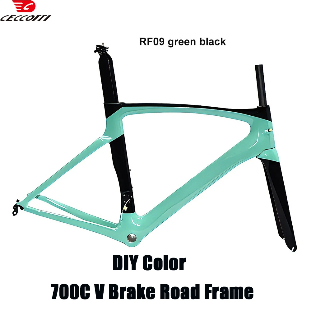 Order Color For T1000 Full Carbon Road Bike Frame with V-Brake And BB68 Thread Bicycle Frameset DIY Color 700C X 28C Framework