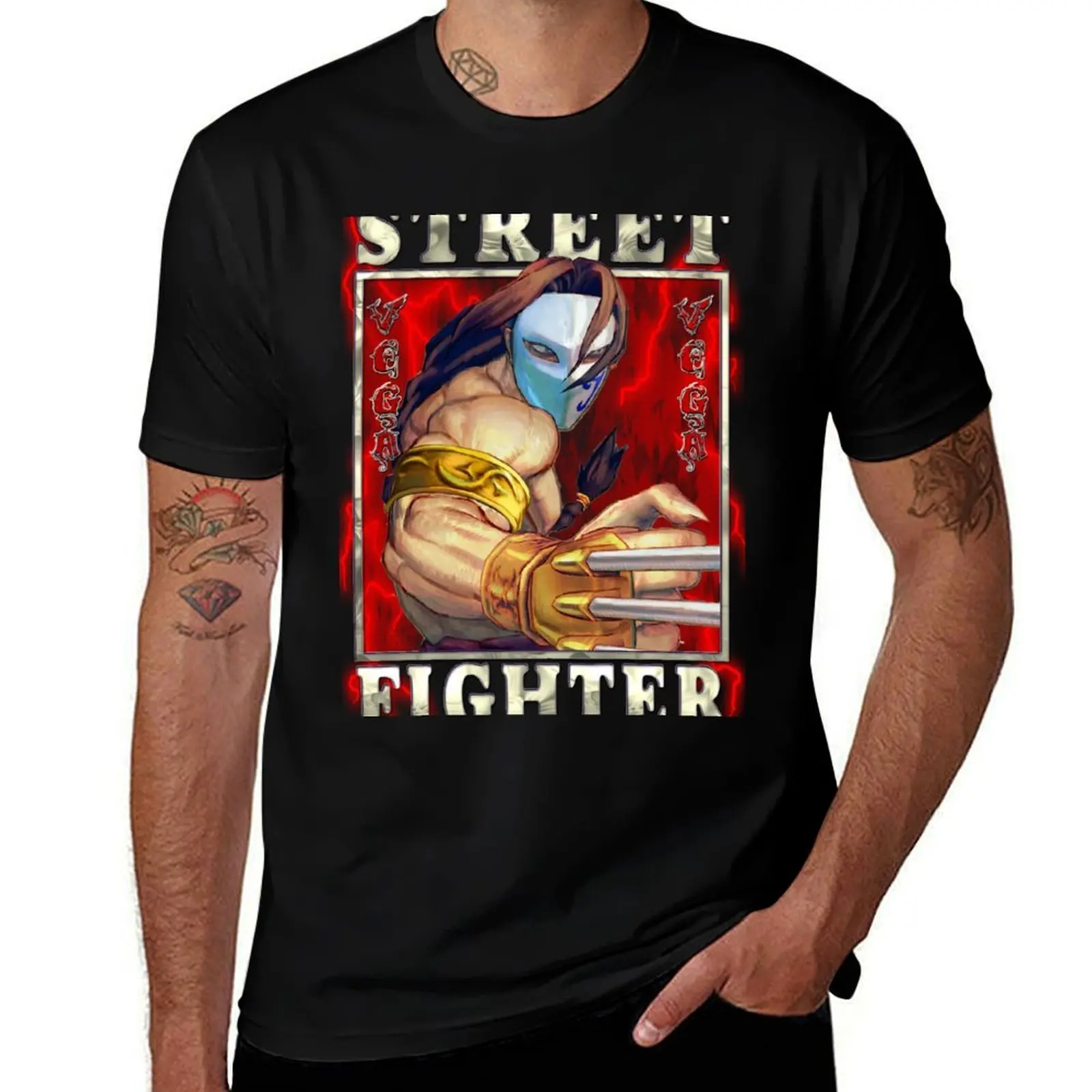 

Street Fighter 4 - Vega SF/SF4 T-Shirt customs kawaii clothes basketball graphic tees Men's clothing