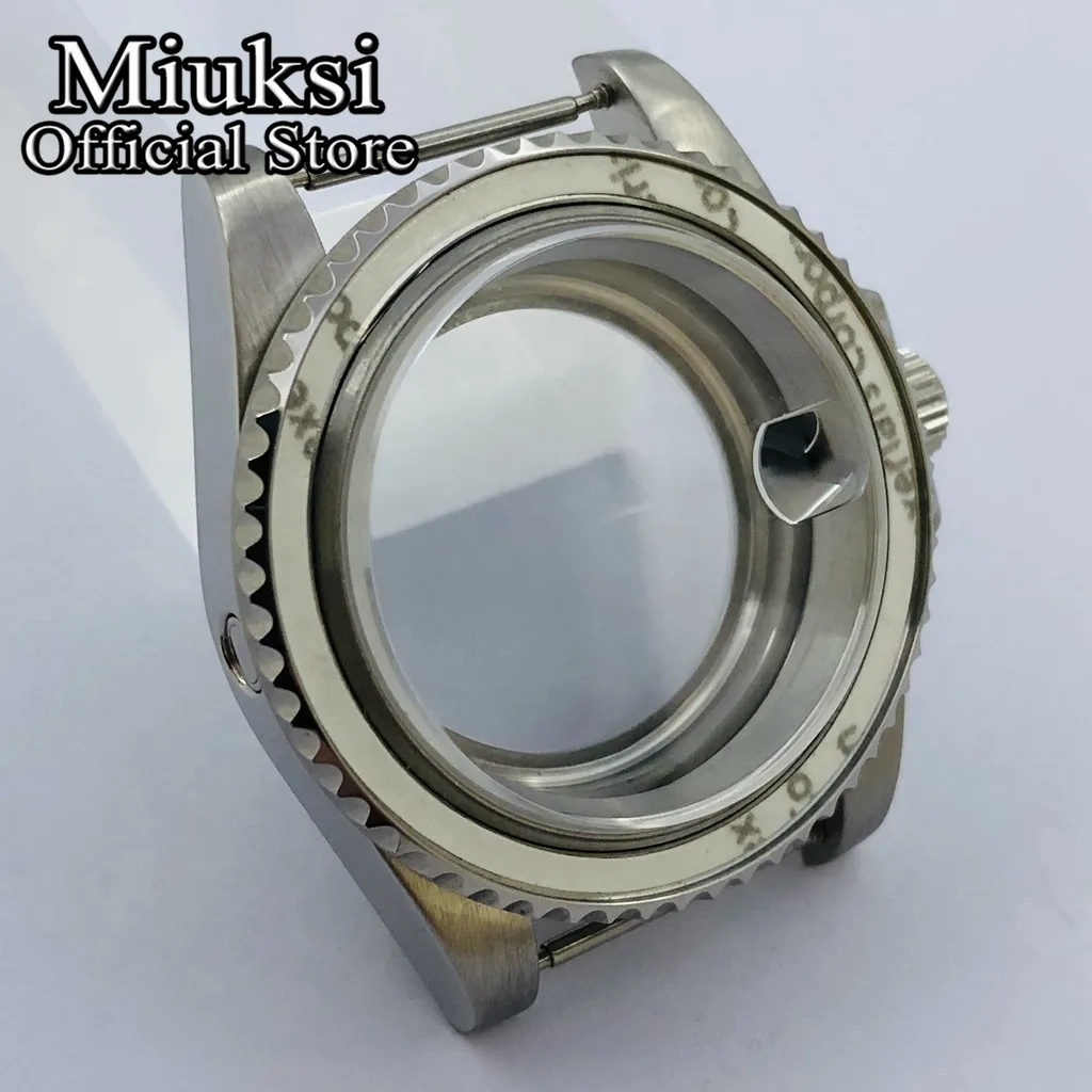 Miuksi 40mm watch case sapphire glass fit NH35 NH36 NH34 ETA2824 2836 PT5000 Seagull ST2130 movement