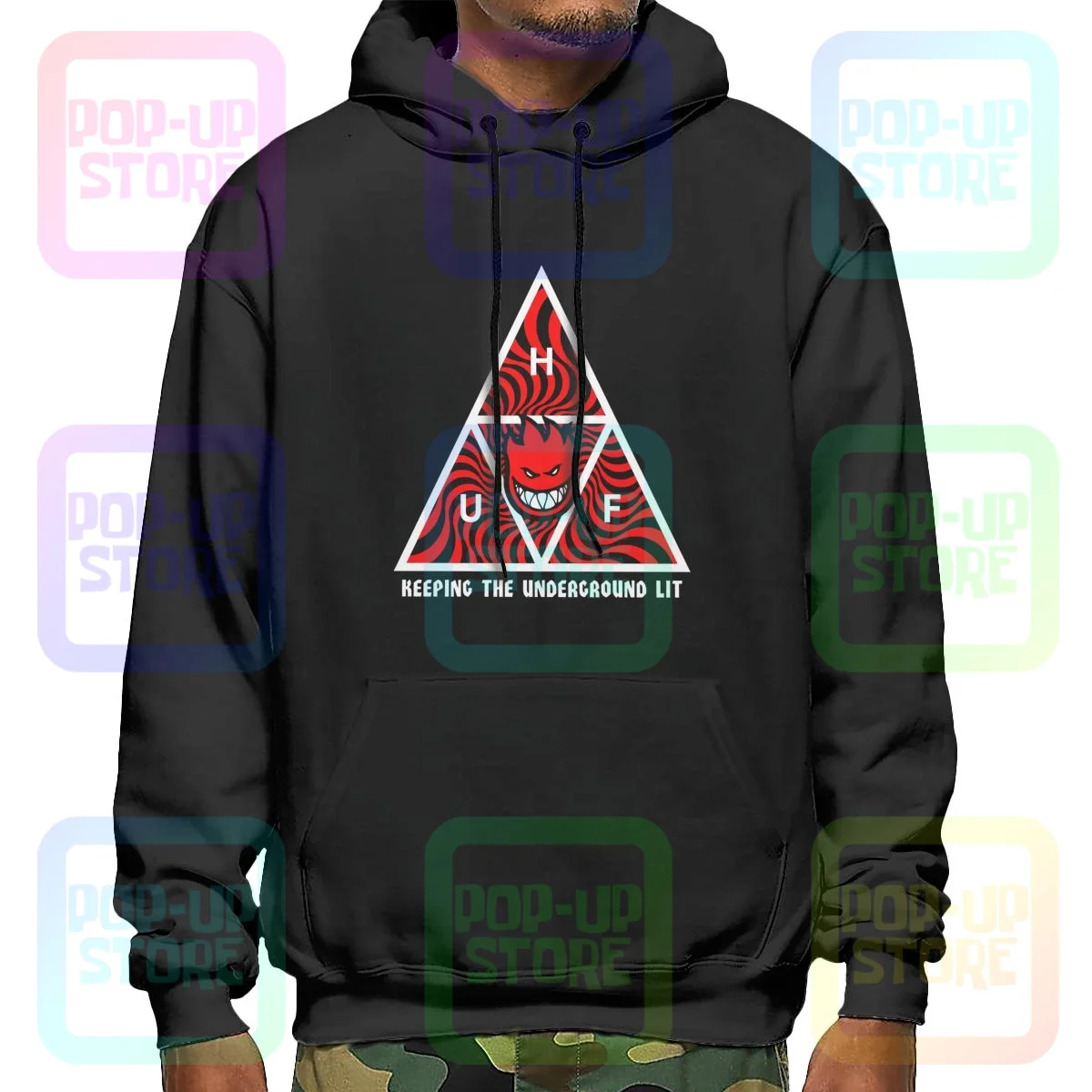 

Huf X Spitfire Triple Triangle Hoodie Sweatshirts Hoodies Vtg Trend Natural Best Seller