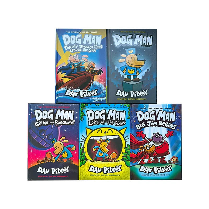 5 Books/set Dog Man Detective Dog's Adventures Hardcover New Edition Set Picture English Books Comic
