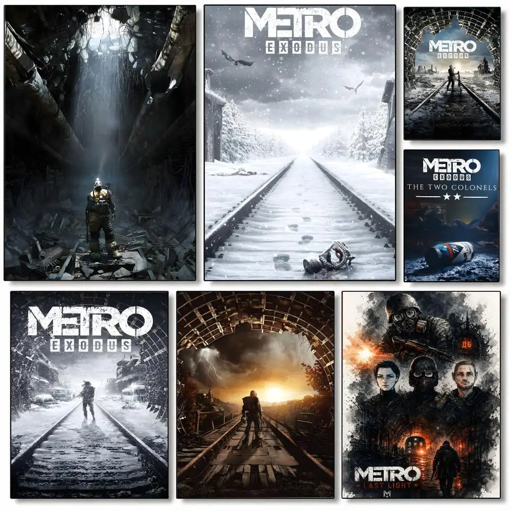 Moive M-Metro Exodus Poster Self-adhesive Art Waterproof Paper Sticker Coffee House Bar Room Wall Decor