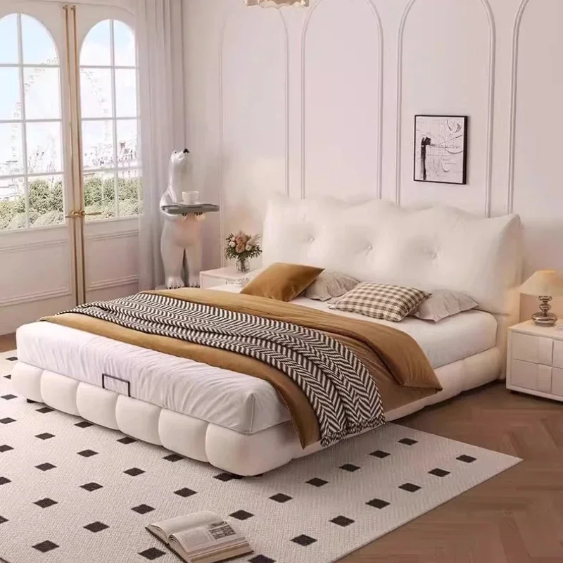 

Handles Queen Size Beds Upholstered Fancy Sleeping Frame Beds Nightstands Modern Muebles Para El Hogar Bedroom Furniture