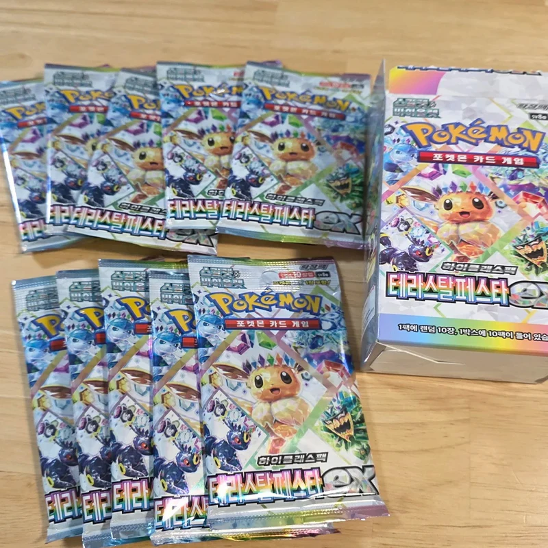 En stock - Jeu de cartes à collectionner Pokémon - SV8A/M2A Terastal Original EX Box Eevee Evolution Gold Pack PTCG - Cadeau pour les fans