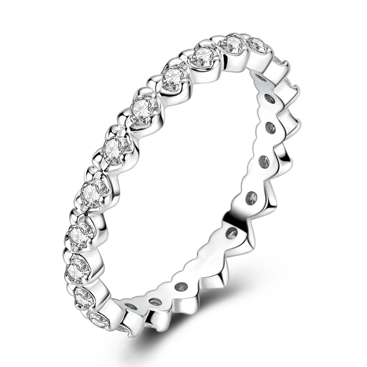 Women's Silver Star Cross Infinity Bow Zircon Ring